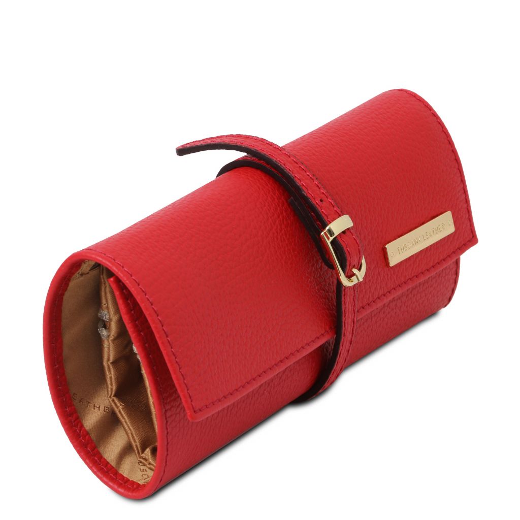 Tuscany Leather Soft Leather Jewellery Case Smyckesförvaring #Färg_Läppstift Rött