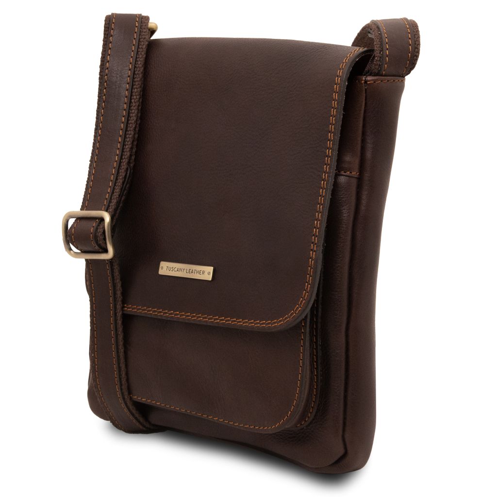 Tuscany Leather Jimmy Axelremsväska #Färg_Mörkbrun