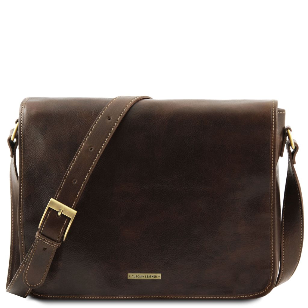 Tuscany Leather - Messenger Double Messengerväska 38cm