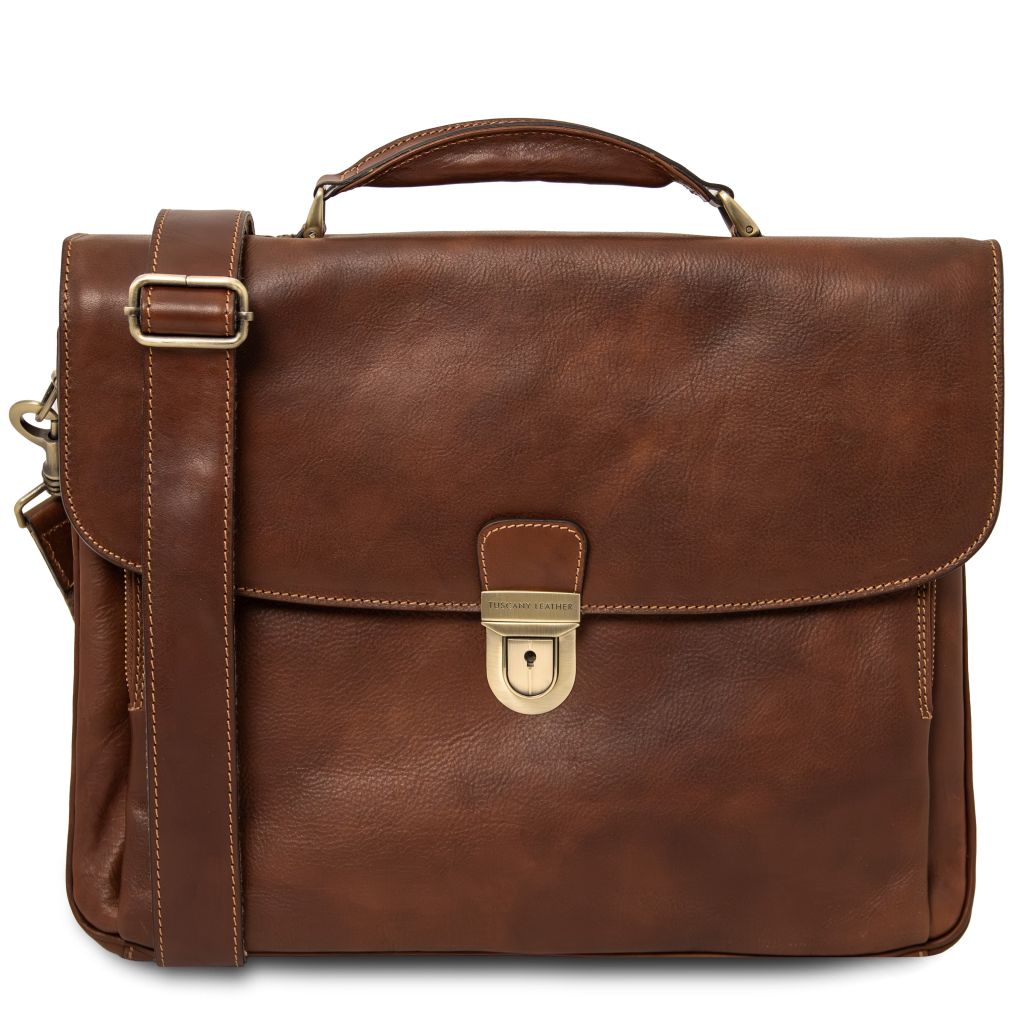 Tuscany Leather Alessandria Datorväska #Färg_Brun
