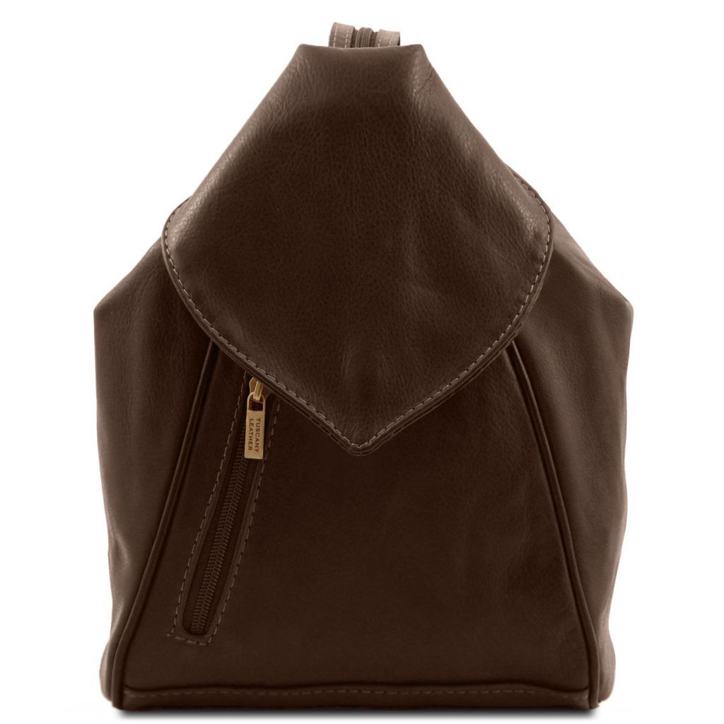 Tuscany Leather Delhi Ryggsäck #Färg_Mörkbrun
