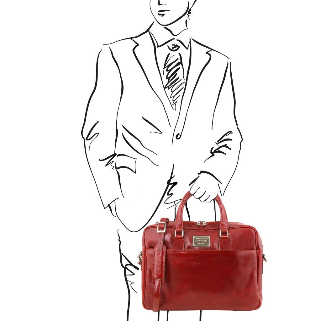 Tuscany Leather Urbino Datorportfölj #Färg_Röd