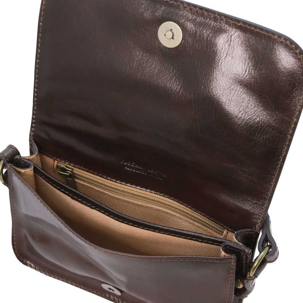 Tuscany Leather Carmen Axelremsväska #Färg_Mörkbrun