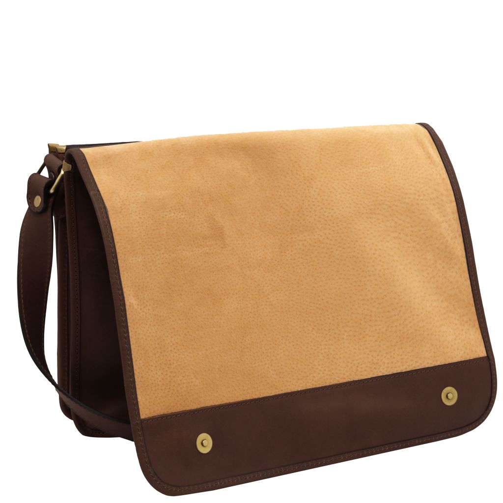 Tuscany Leather TL Messenger Axelremsväska #Färg_Mörkbrun