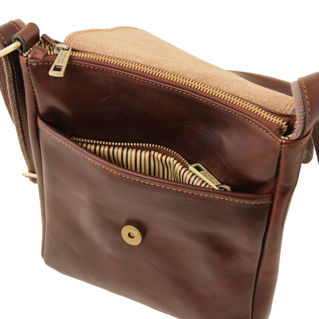 Tuscany Leather John Axelremsväska #Färg_Mörkbrun