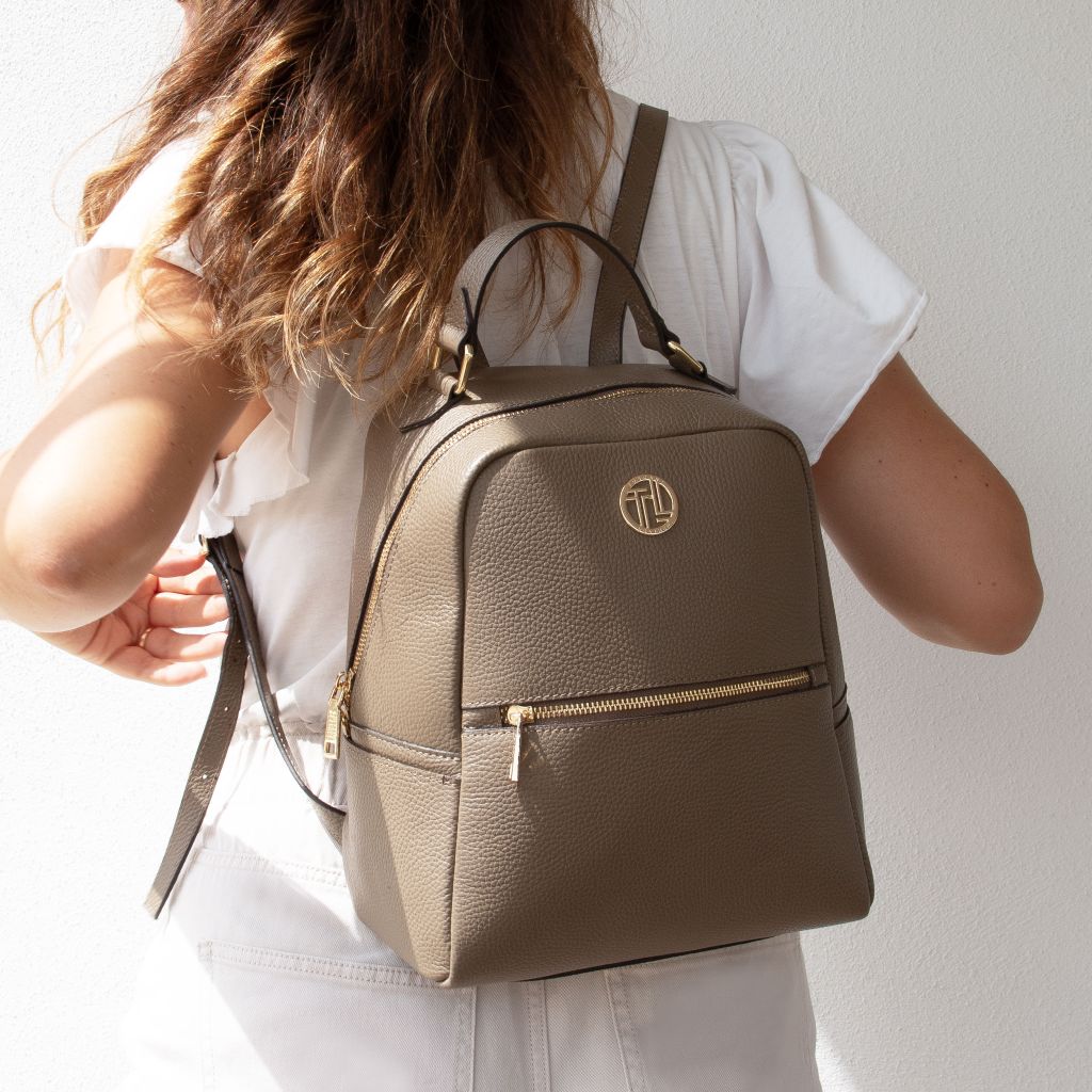 Tuscany Leather Prisma Ryggsäck #Färg_Mörk Taupe