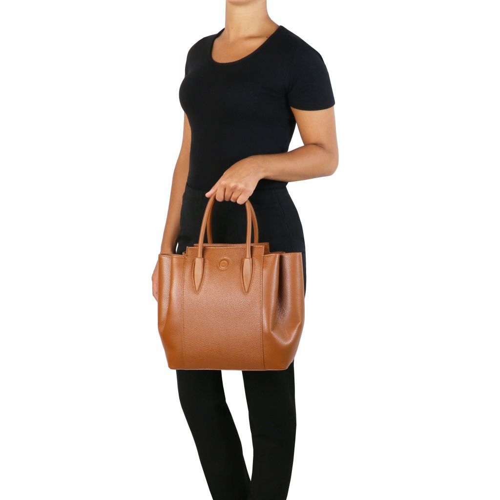 Tuscany Leather Tulipan Handväska #Färg_Cognac