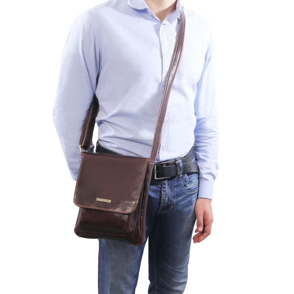 Tuscany Leather Jimmy Axelremsväska #Färg_Mörkbrun
