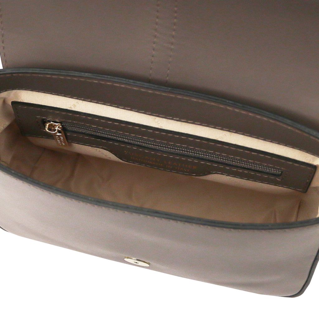 Tuscany Leather Nausica Handväska #Färg_Mörk Taupe
