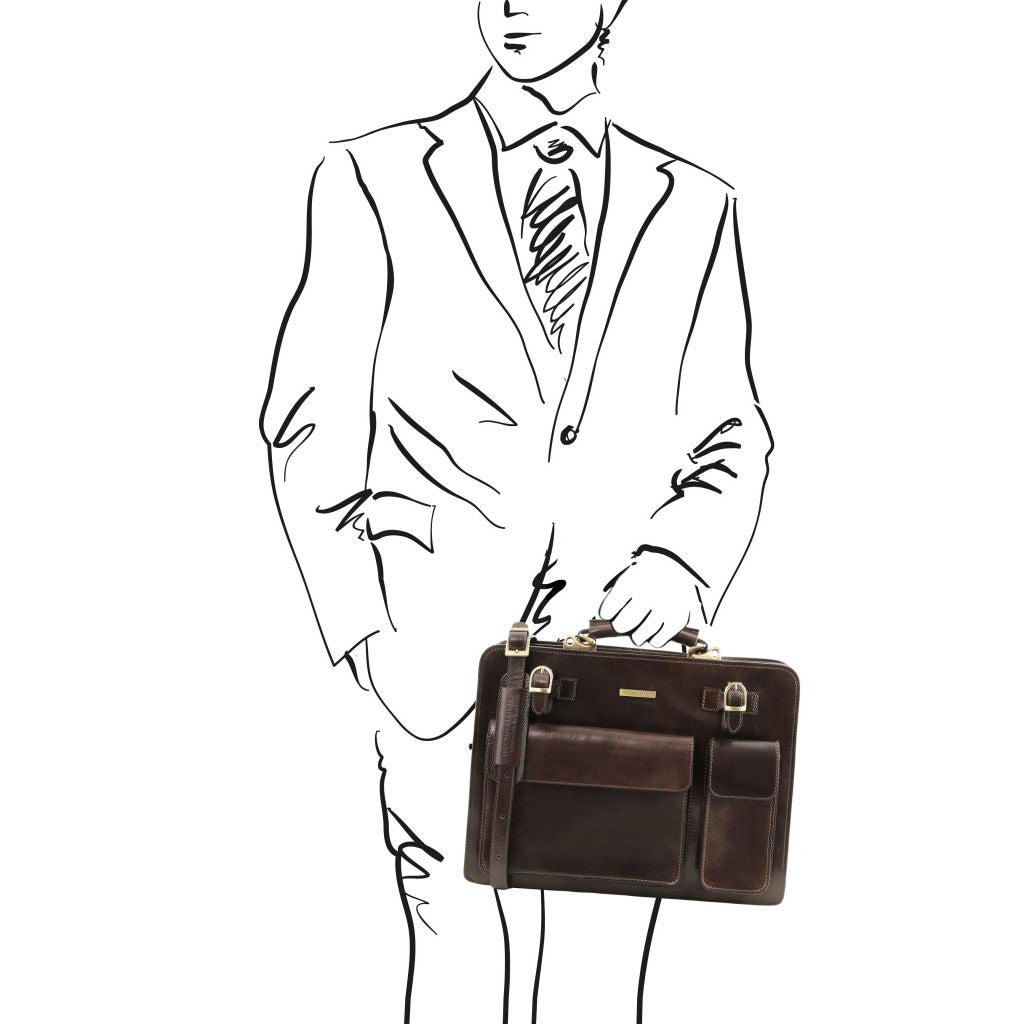 Tuscany Leather Venezia Portfölj #Färg_Mörkbrun