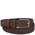 Tuscany Leather Elegant Perforated Nubuck Läderbälte #Färg_Mörkbrun