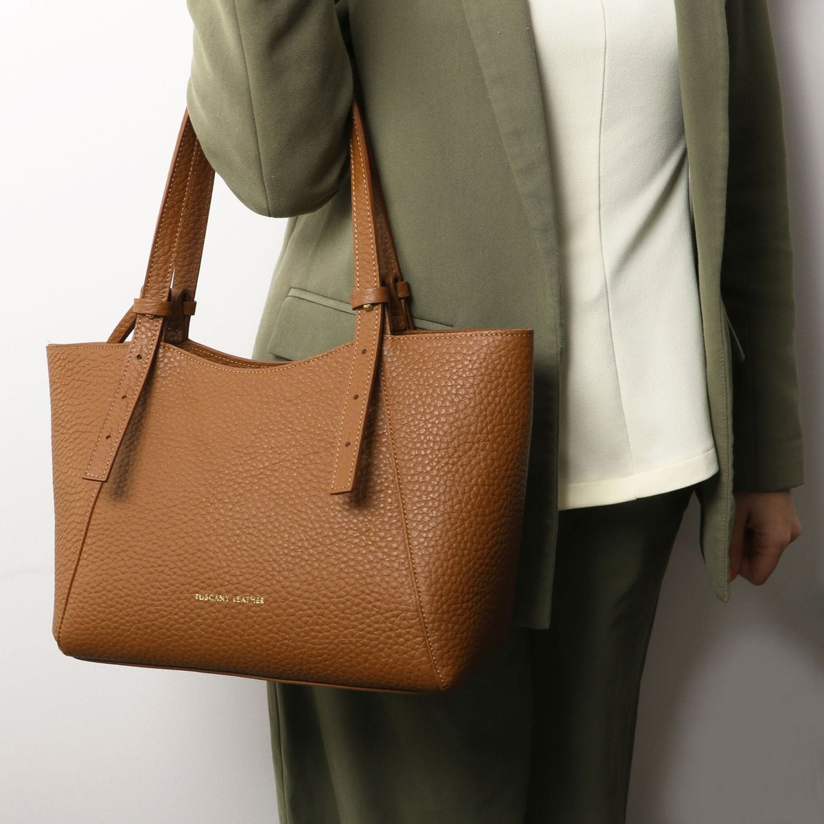 Tuscany Leather Libra Toteväska #Färg_Beige