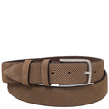 Tuscany Leather Elegant Perforated Nubuck Läderbälte #Färg_Taupe
