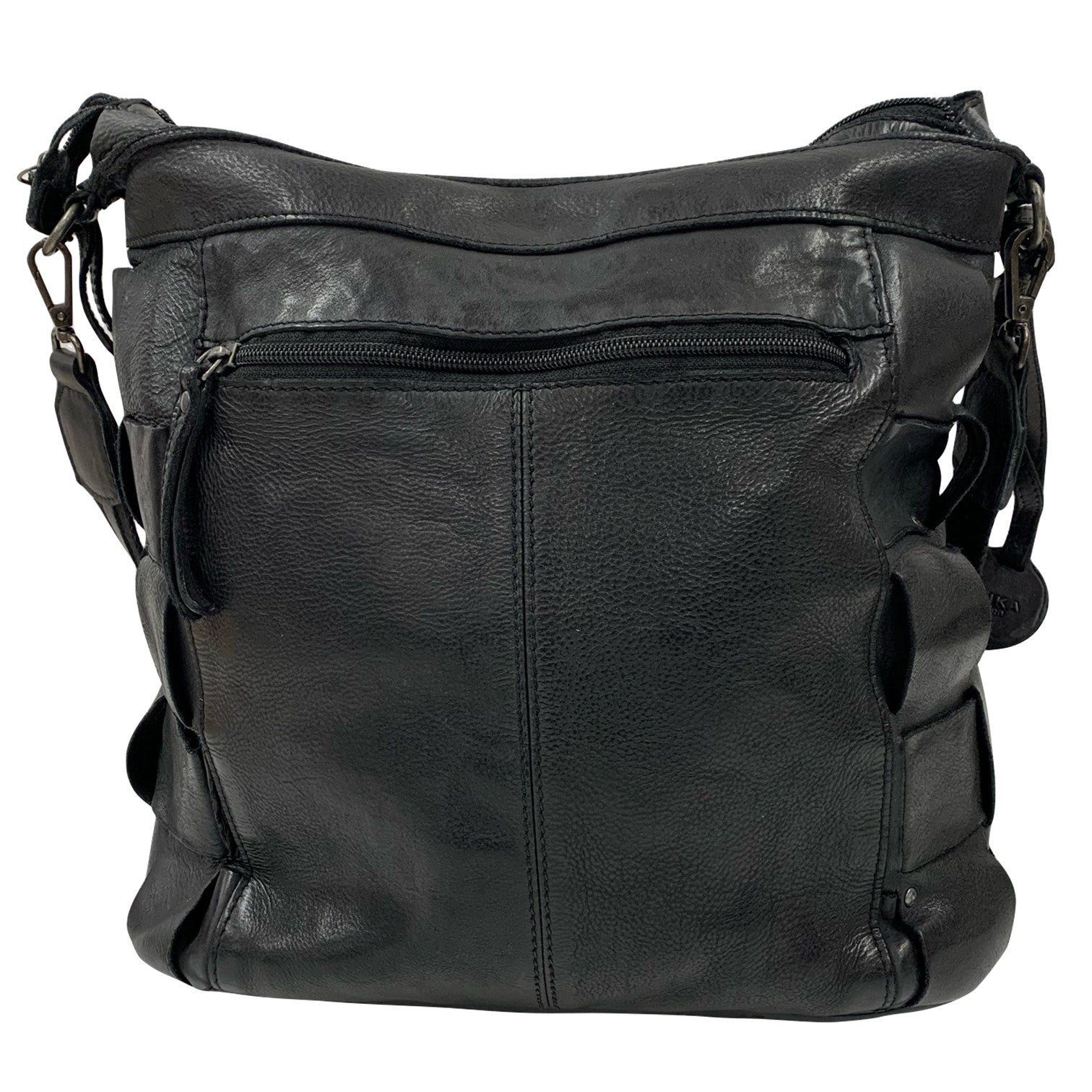 Squares Shoulder Skinn Väska #Färg_Svart