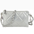 Quiltad Pouch Väska #Färg_Silver