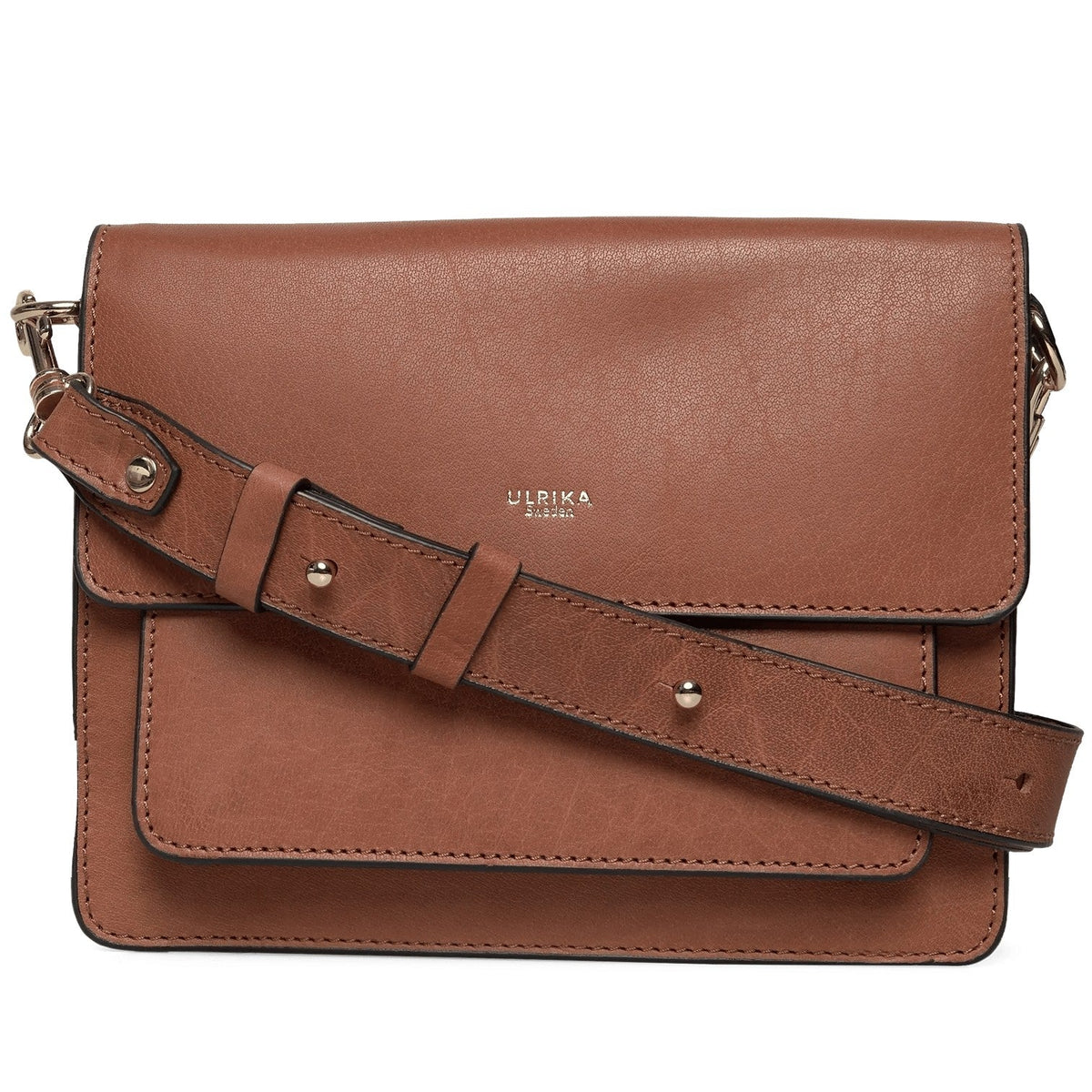 Lyx Lock Skinn Väska #Färg_Cognac