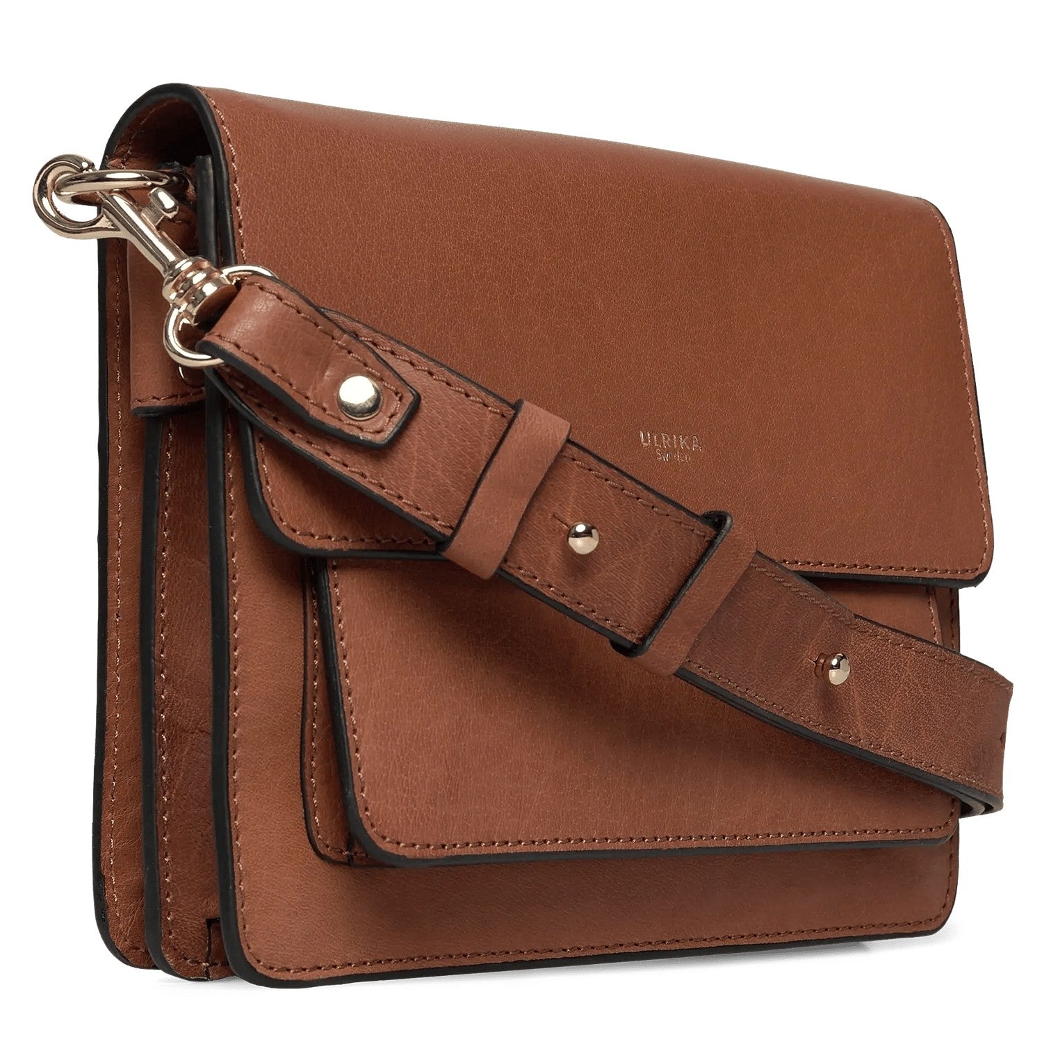 Lyx Lock Skinn Väska #Färg_Cognac