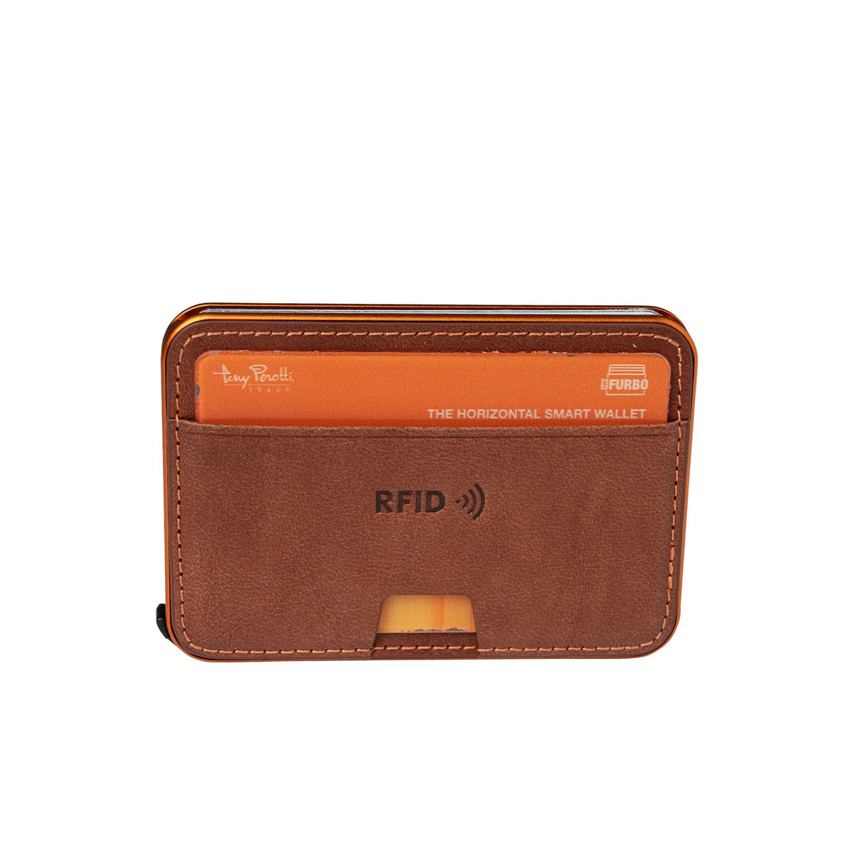 Tony Perotti - Furbo Evo Vegetale Color Korthållare i läder med RFID-skydd #Färg_Mörkbrun