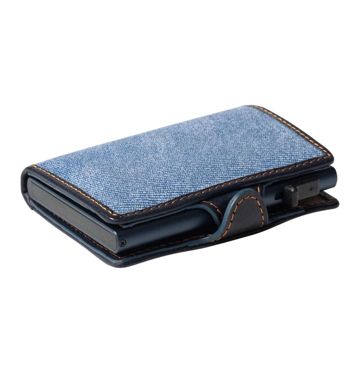 Tony Perotti - Furbo Jeans Korthållare i läder med RFID-skydd, sedelfack och ytterfack #Färg_Blå