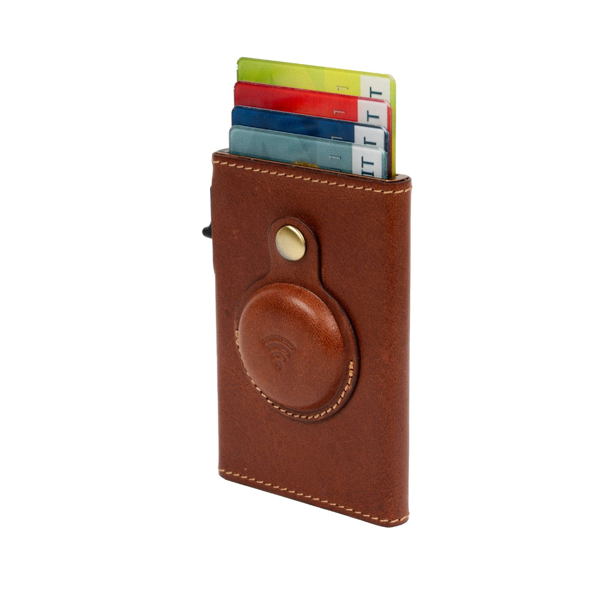 Tony Perotti - Furbo Korthållare i läder med RFID-skydd och ytterfack #Färg_Mörkbrun