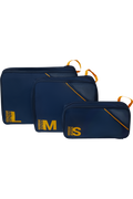 Packing Cubes Set med 3 packkuber Packkuber ONE SIZE #Färg_Navy/Orange
